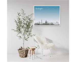 Washington DC Skyline Wall Art - White Frame