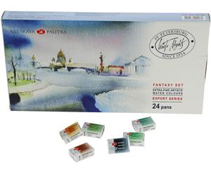 White Night Artists Watercolour Fantasy set 24 whole pans plastic box