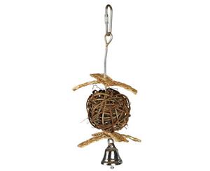 Wicker Ball with Bell for Birds - 22cm x 10cm