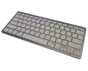 Wireless Bluetooth Keyboard Ipad Iphone Win Mac Linux White Silver Bk3001