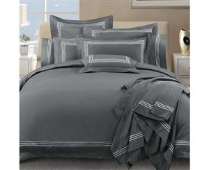 1000 Thread Count Charcoal Sheet Set Super King Bed