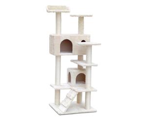 134cm Pet Cat Tree Trees Scratching Post Scratcher Tower Condo - Beige