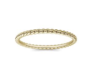 14K Yellow Gold Twist Stackable Band