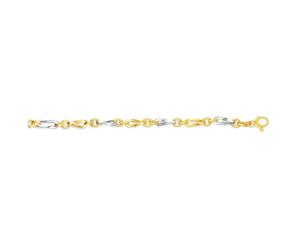 14k Yellow Gold Oval Link Fancy Bracelet 7.75" - Yellow