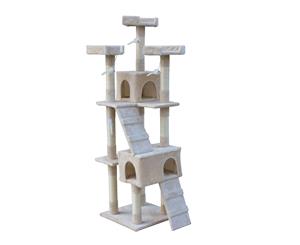 170cm Cat Scratching Post Tree Post House Tower with Ladder Furniture Beige