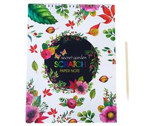 1pce Scratch Paper Book A4 with Ring Bound 10 Page with Secret Garden Theme