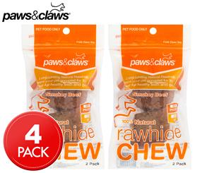 2 x Paws & Claws Rawhide Chew Balls Smokey Beef 2-Pack