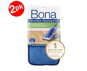 2PK Bona Microfibre Cleaning Pad for Mop Floor Cleaning Washable/Reusable