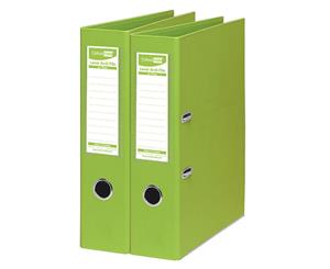 2PK ColourHide A4 375 Sheets Lever Arch File/Paper Binder/Office Organiser Lime