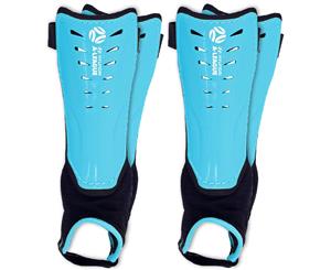 2x Hyundai A-League Shin Guard/Pads w/ Ankle Sock/Sports/Soccer Medium Size/Blue