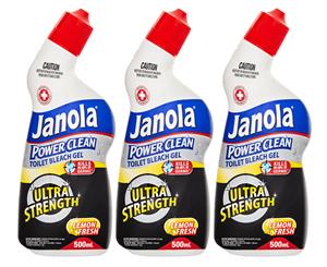 3 x Janola Ultra Strength Toilet Gel Lemon Fresh 500mL