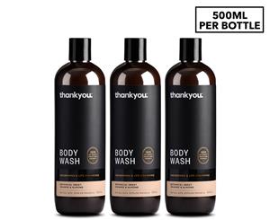 3 x Thankyou. Body Wash Sweet Orange & Almond 500mL