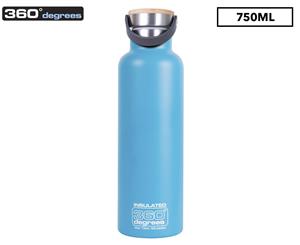 360 Degrees Narrow Vacuum Insulated Drink Bottle 750mL - Aqua