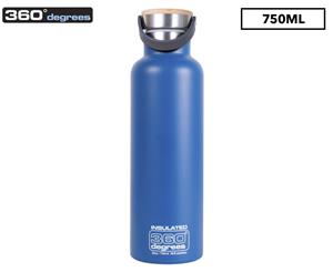 360 Degrees Narrow Vacuum Insulated Drink Bottle 750mL - Ocean Blue