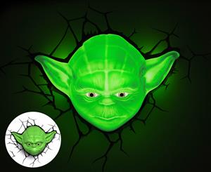 3D Star Wars Ep7 Yoda Face Wall Light - Green