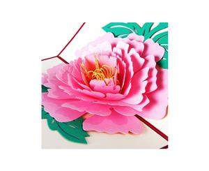 3d Pop Up Handmade Rose Love Greeting Card for All Occasions PINK