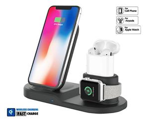 3-in-1 Fast Charge Wireless Charger Stand (Square)