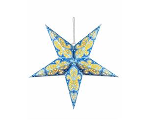 60cm LED Hanging Star Lantern - Blue - Plugin