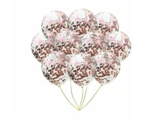 60pcs RoseGold Transparent Confetti Helium Balloons Agate Sequins Balloon Set Wedding Party