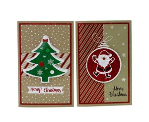 6x Christmas Xmas 3D Premium Greeting Cards w Envelopes Glitter Foil [Design F]