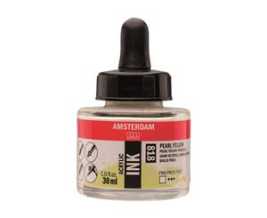 818 - Talens Amsterdam Acrylic Ink 30ml Pearl Yellow