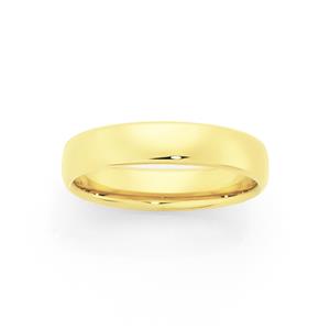 9ct Gold 5mm Comfort Wedding Ring - Size V