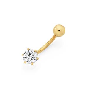 9ct Gold Round Cubic Zirconia Bananabel