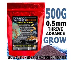 AQUAmunch Thrive Advance Stage 1 Grow Aquarium Fish Fry Food Pellet 0.5mm 500g