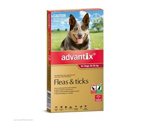 Advantix Dog Fleas and Ticks Treament 10-25kg Red 3's (A3024)