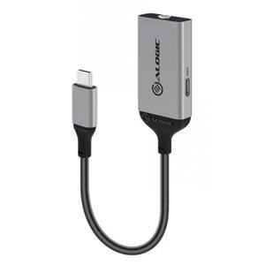 Alogic - ULC35APW-SGR - 10cm USB-C to 3.5mm Audio & USB-C Charging Combo Adapter