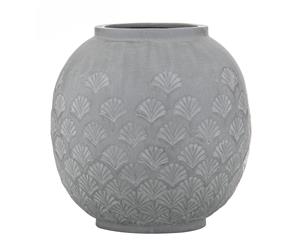 Amalfi Aerin Ceramic Stylish Decorative Pattern Vessel Vase Pot Sage 24x25cm