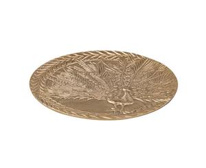 Amalfi Masika Metal Decorative Round-Shaped Dish Plate Tray Gold 28x28x1cm