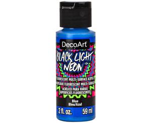 Americana Black Light Neon Acrylic Paint 2oz - Blue