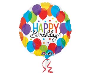 Amscan Balloon Bash Happy Birthday Round Foil Balloon (Multicoloured) - SG7293