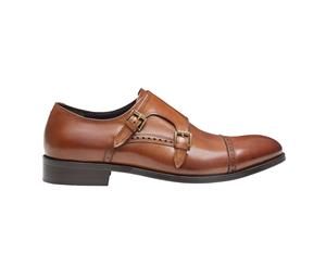 Aq by Aquila Mens Dublin Monk Strap Shoes - Tan