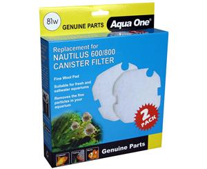 Aqua One Genuine Replacement Filter Wool Nautilus 600 800lph Pad 2pk