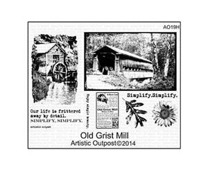 Artistic Outpost Cling Stamps 9In.X7in. Old Grist Mill