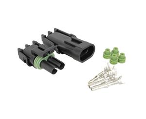 Automotive Waterproof Plug Socket Set 2 way interlocking parts surrounded by rubber seal