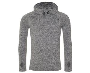 Awdis Just Cool Mens Cowl Neck Long Sleeve Baselayer Top (Pack Of 2) (Grey Melange) - RW6952