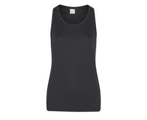 Awdis Just Cool Womens/Ladies Girlie Smooth Sports Sleeveless Vest (Jet Black) - PC2964