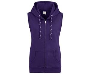 Awdis Just Hoods Womens/Ladies Girlie Sleeveless Full Zip Hoodie (Purple) - RW3940