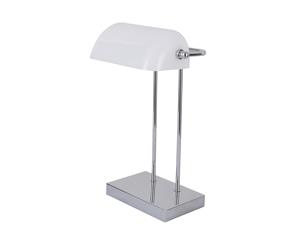 Banker Table Lamp With Usb Charger Chrome