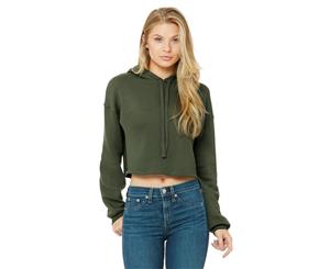 Bella + Canvas Womens/Ladies Cropped Fleece Hoodie (Military Green) - RW7060