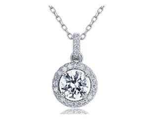 Bella Krystal - Women's Naomi Sterling Silver Round Pendant Necklace