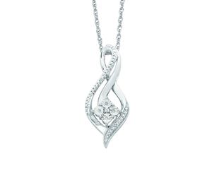 Bevilles Swirl Diamond Necklace in Sterling Silver