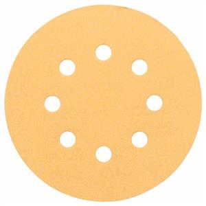 Bosch 125mm 80-Grit 8-Hole Hook & Loop Sanding Disc for Wood & Paint - C470 - 5 Piece