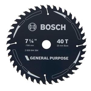 Bosch 184mm 40T TCT Circular Saw Blade for Wood Cutting - GENERAL PURPOSE