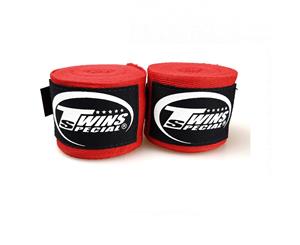 Boxing Hand Wraps Wrist guard TWINS Kick Boxing MMA UFC Muay Thai Cotton5m - Red