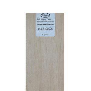 Boyle 915 x 100 x 5mm Balsa Wood Sheet