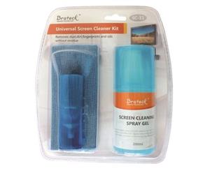 Brateck CK-SC11 Screen Cleaner Kit. 200ml Spray Bottle perfect for any Screen including TV s Laptops Mobile Phones CD s DVD s Glass Furniture